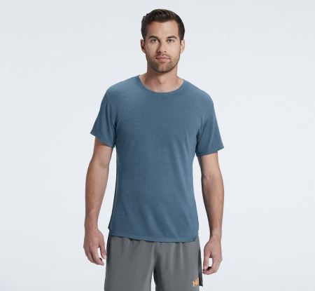 Hoka One One Merino Blend Short Sleeve - Top Barbati Turcoaz | RO-zyJzgON